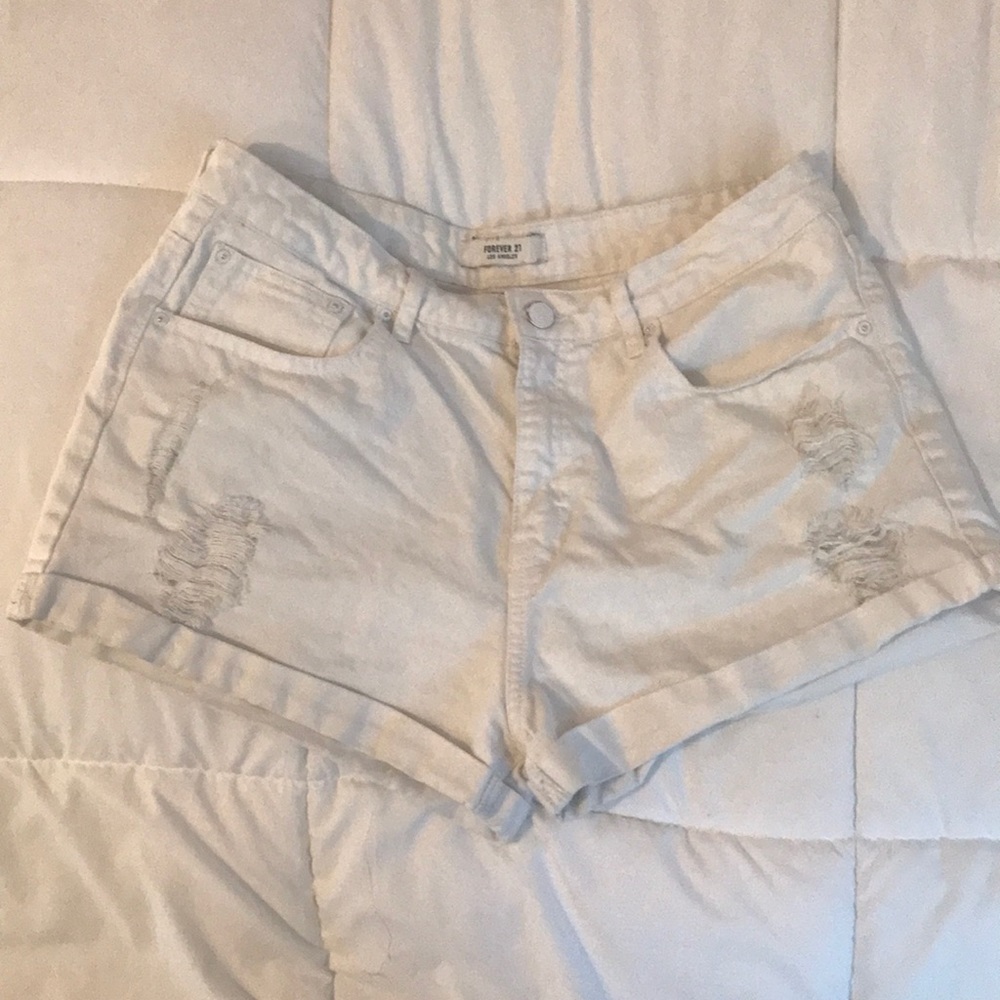White mom shorts